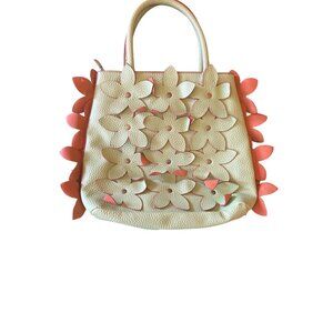 Green & Coral Floral Cutout Tote Bag By SP Squared Sondra Roberts Purse